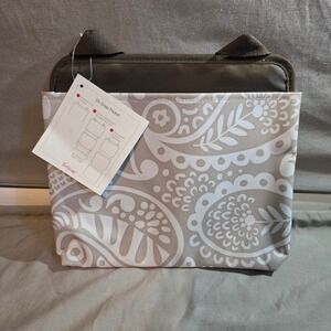 Thirty-One Oh-Snap Pocket Hanging Wall Organizer Taupe Paisley New